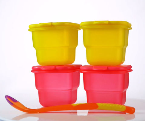 2 szt.Bezpłatne, szczelne plastikowe przechowywanie żywności dla niemowląt z łyżką