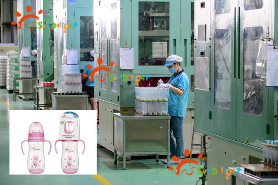 Szeroka szyjka 12 uncji 330 ml Silikonowa butelka do karmienia dziecka z łukiem PP